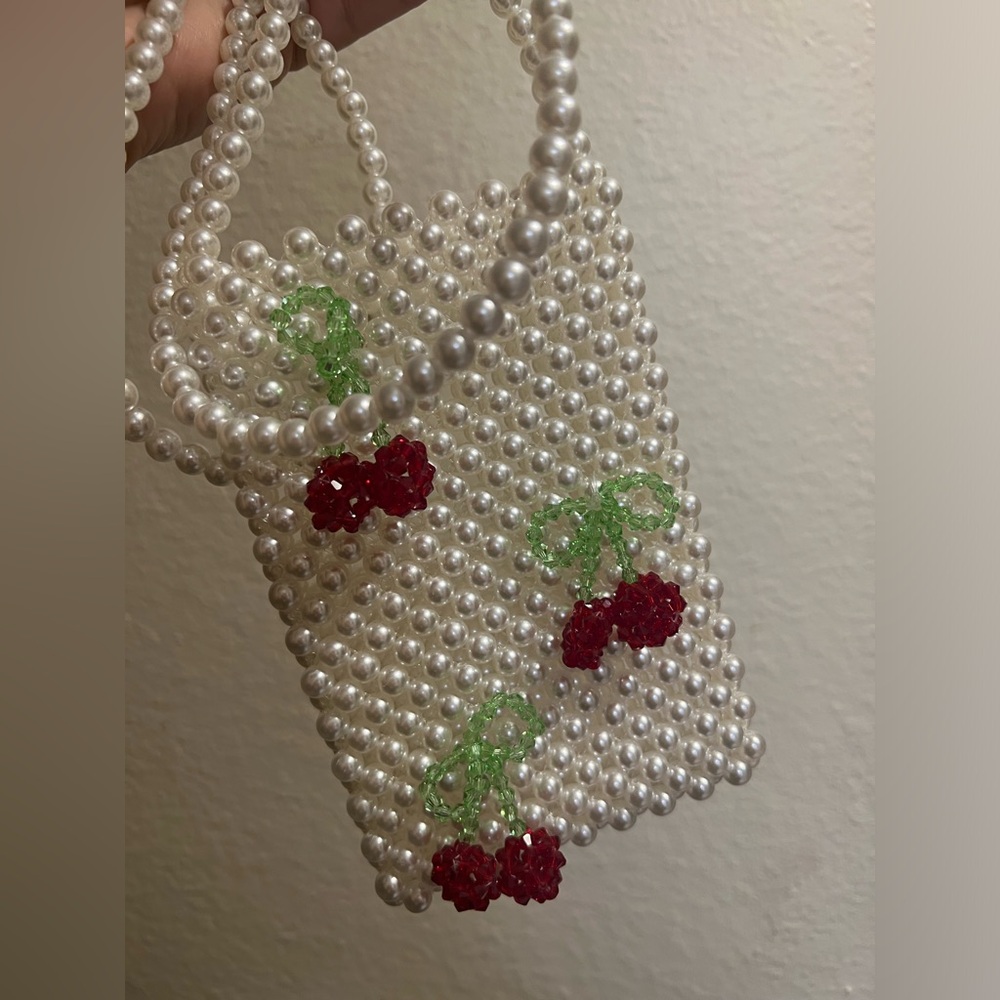 Pearl crochet phone crossbody bag